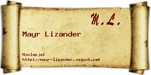 Mayr Lizander névjegykártya